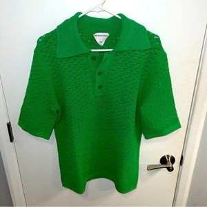 Bottega Veneta green short sleeve button shirt size Large made in Italy